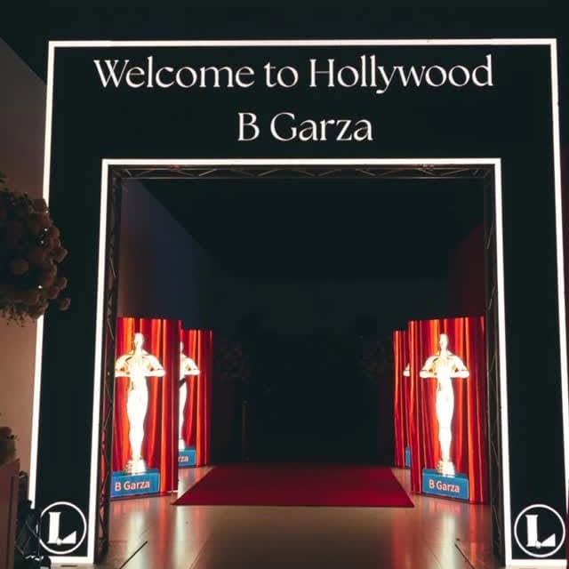 Hollywood red-carpet entrance production for a corporate event