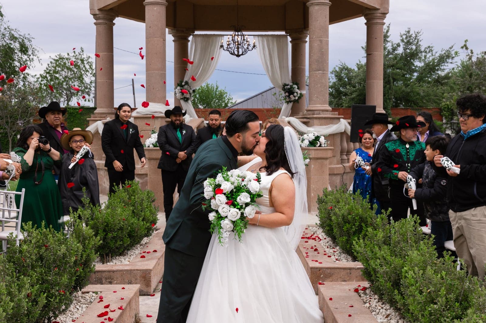 Bride embracing a loved one at a Rio Grande Valley wedding